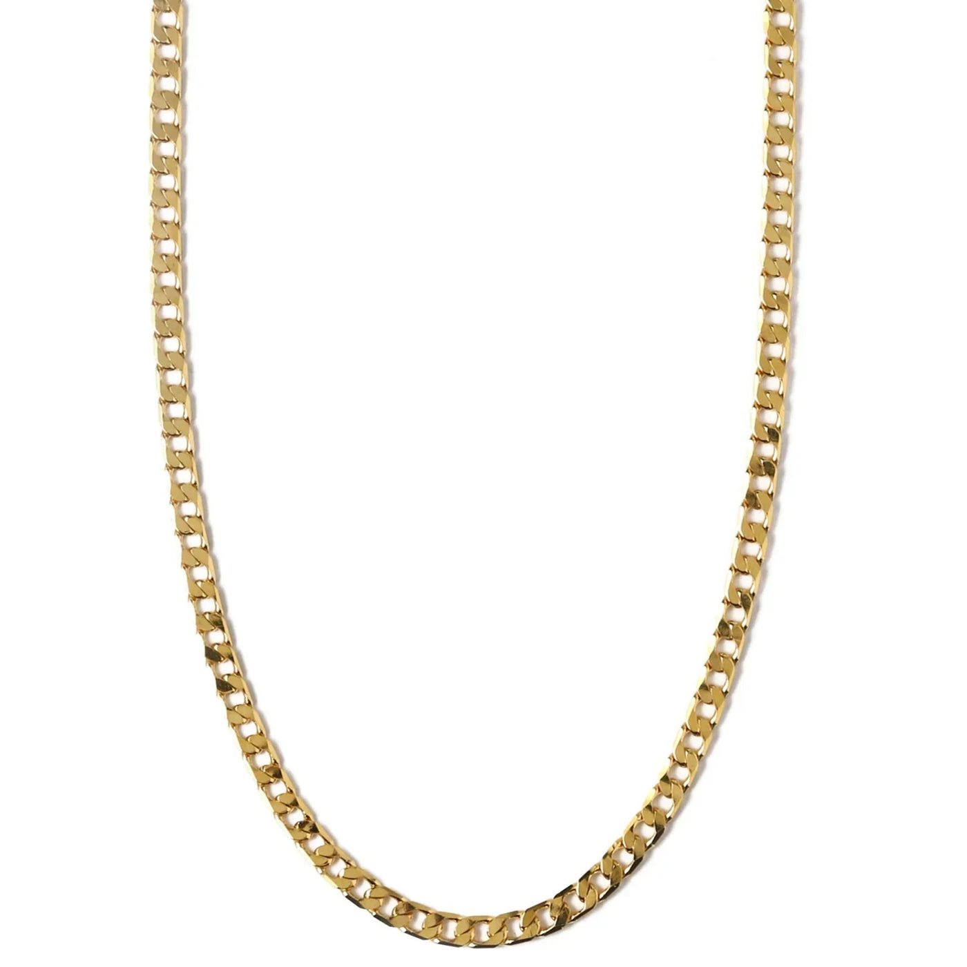 Flat Link Curb Chain Necklace Gold