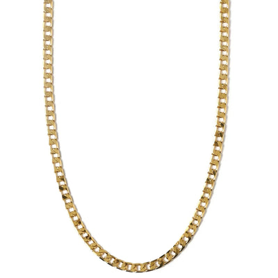 Flat Link Curb Chain Necklace Gold
