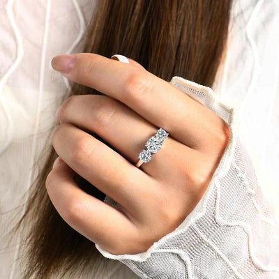 Clare Triple Stone Ring Silver