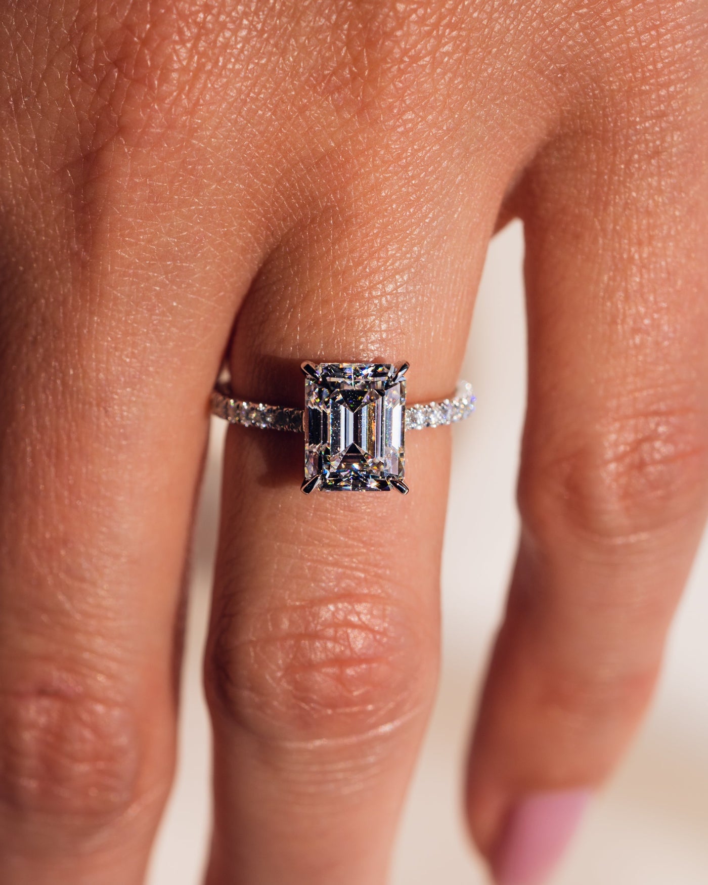 Jasmine (with Pavé) - Emerald Silver