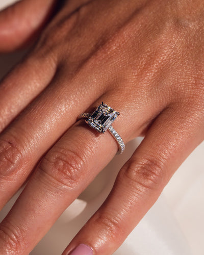 Jasmine (with Pavé) - Emerald Silver