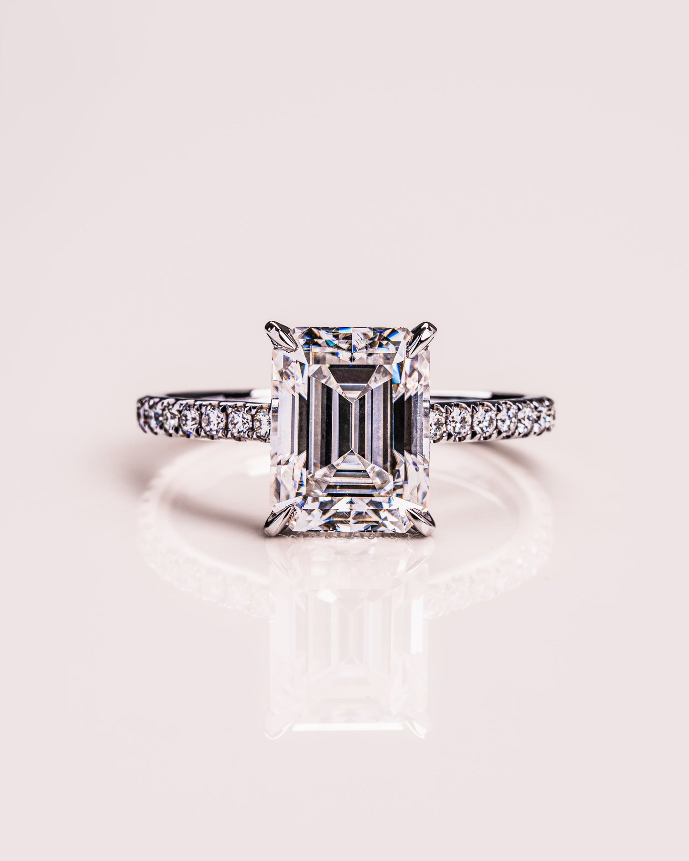 Jasmine (with Pavé) - Emerald Silver