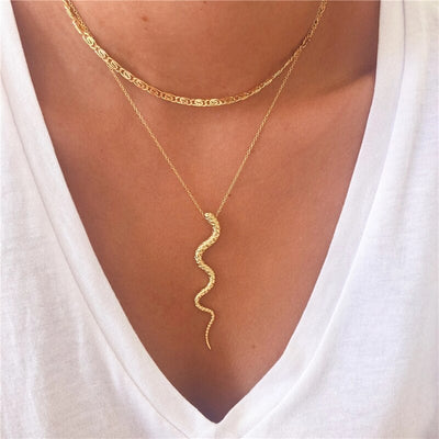 Amazonian Serpent Pendant Necklace in 925 Sterling Silver