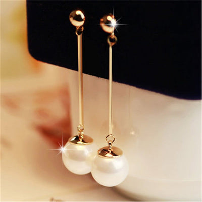 Luxury Hand-Plaid Pearl Dangling Earrings
