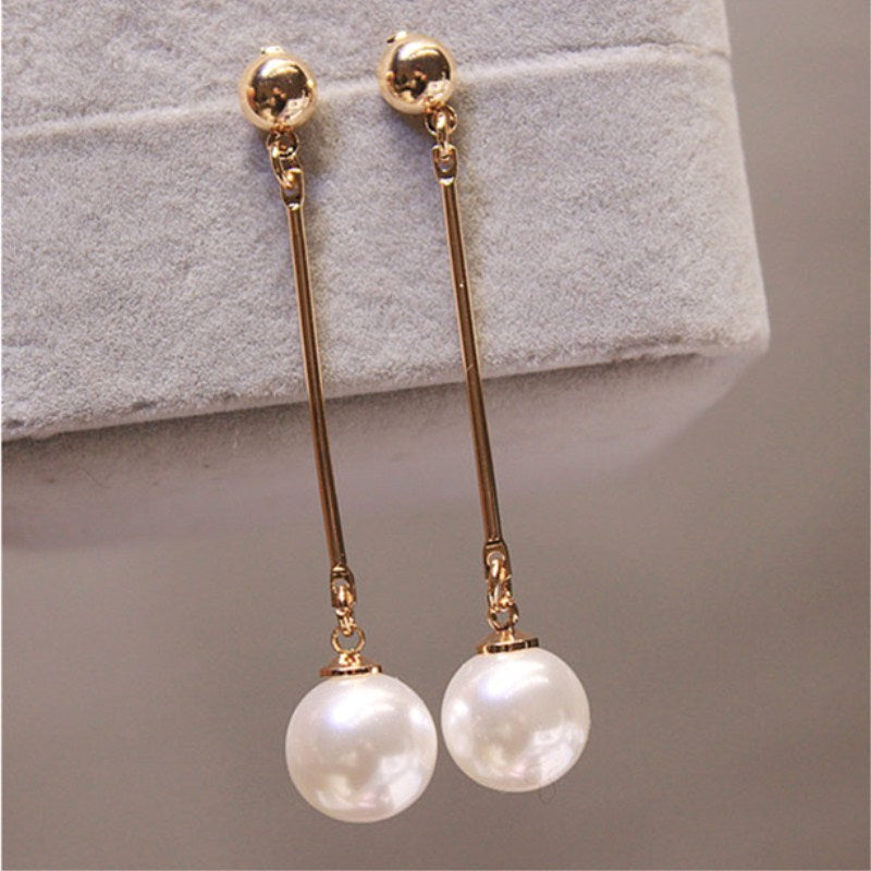 Luxury Hand-Plaid Pearl Dangling Earrings
