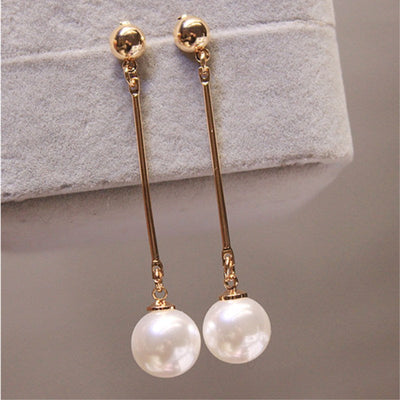 Luxury Hand-Plaid Pearl Dangling Earrings