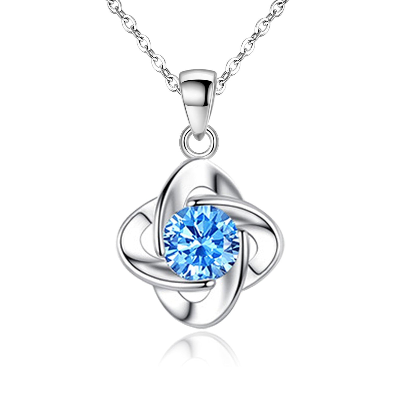 Clover Loop Silver Jewelry Set Blue
