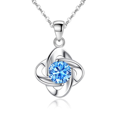 Clover Loop Silver Jewelry Set Blue