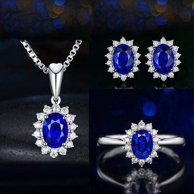 Fleurane Silver White Jewelry Set