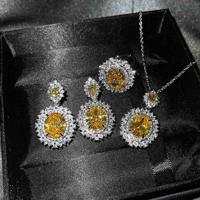 Aetherin Silver Yellow Jewelry Set
