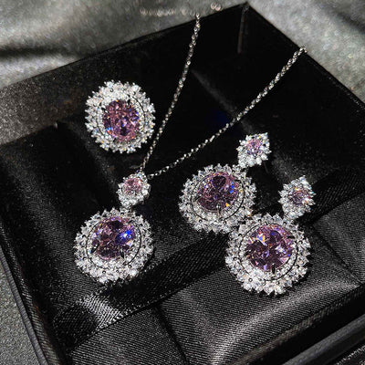 Aetherin Silver Purple Jewelry Set
