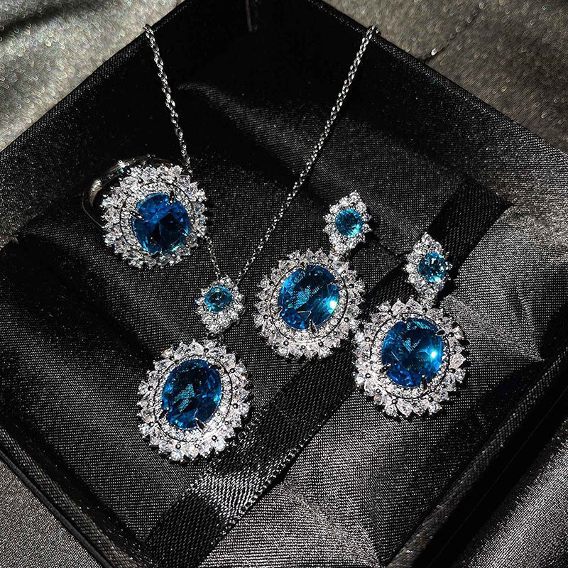 Aetherin Silver Purple Jewelry Set
