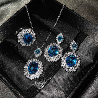 Aetherin Silver Purple Jewelry Set