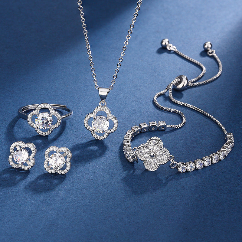Aria Clover Charm Set Silver