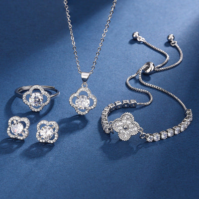 Aria Clover Charm Set Silver
