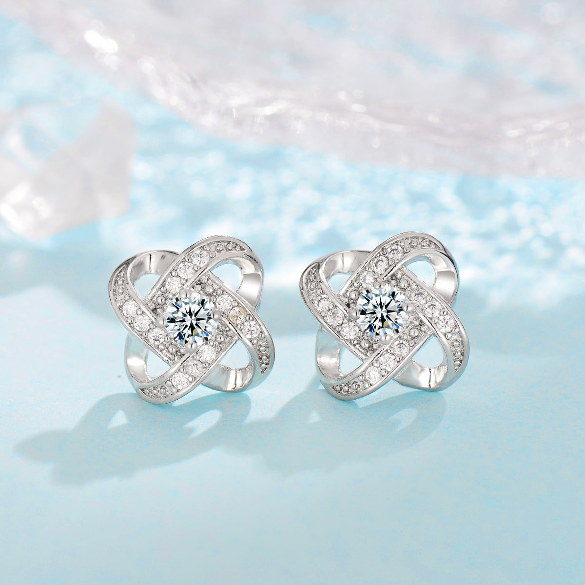 Clover Knot Silver Jewelry Set