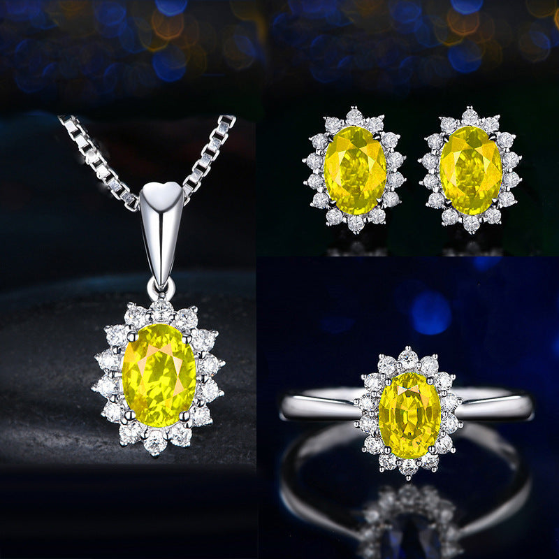 Fleurane Silver White Jewelry Set