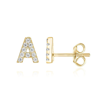 Initial Earring 1pc Silver
