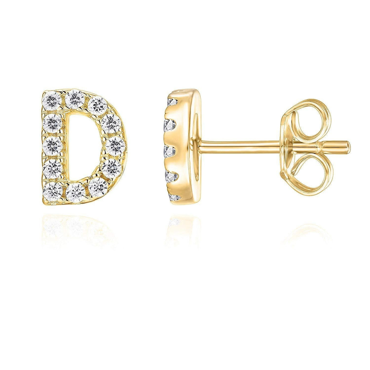 Initial Earring 1pc Silver