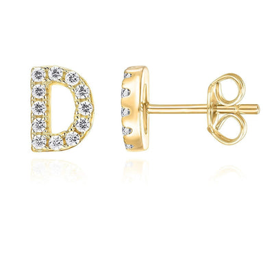 Initial Earring 1pc Silver
