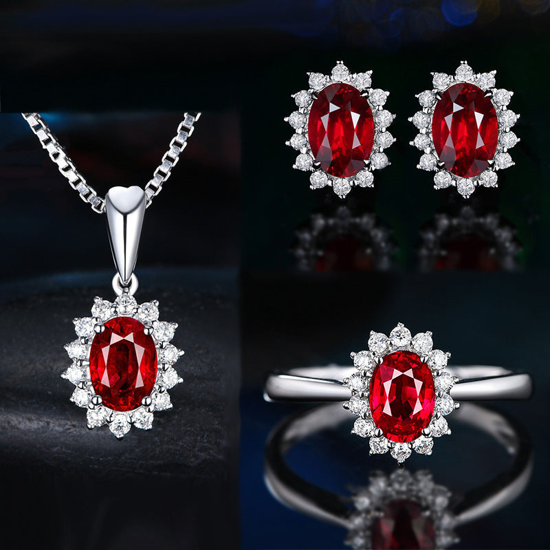 Fleurane Silver White Jewelry Set