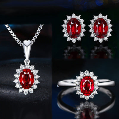 Fleurane Silver White Jewelry Set