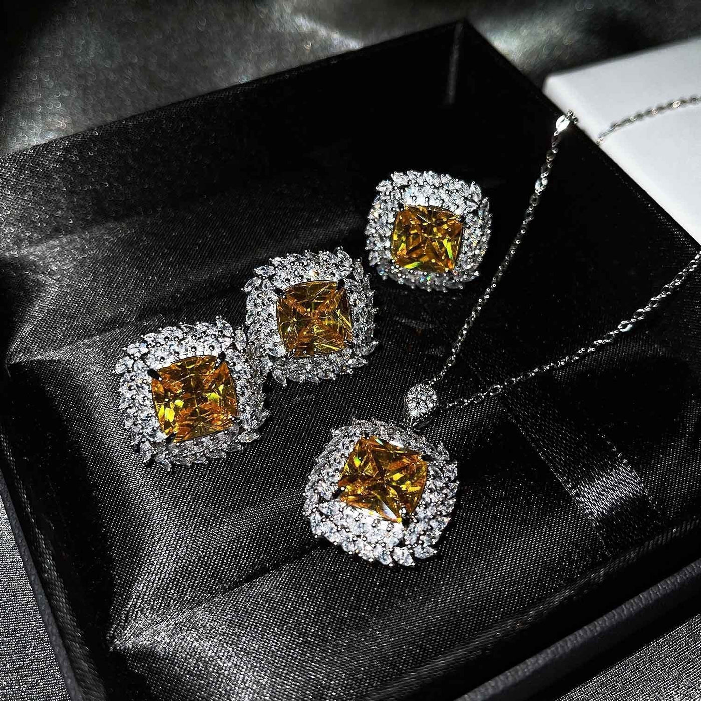 Verdane Silver Yellow Jewelry Set