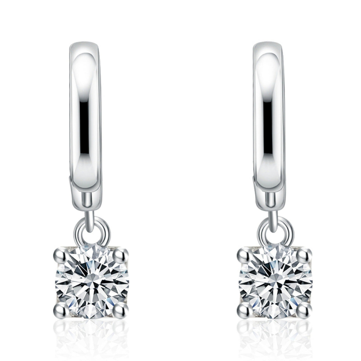 Aurora Square Drop Earrings Silver