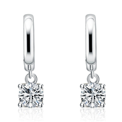 Aurora Square Drop Earrings Silver