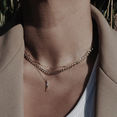 Flat Link Curb Chain Necklace Gold