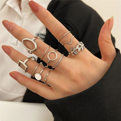 Pack of 11 Timeless Vintage Silver Rings
