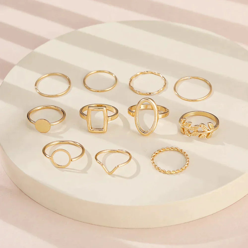 Pack of 11 Timeless Vintage Silver Rings