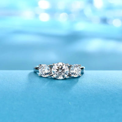 Clare Triple Stone Ring Silver