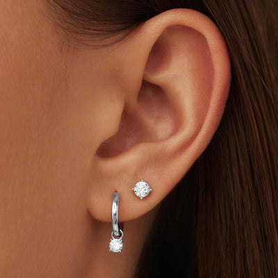 Larmes de Lune Stone Earrings Set Silver