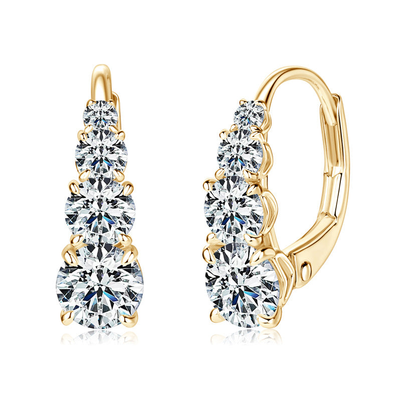 Carol four stone earrings Gold