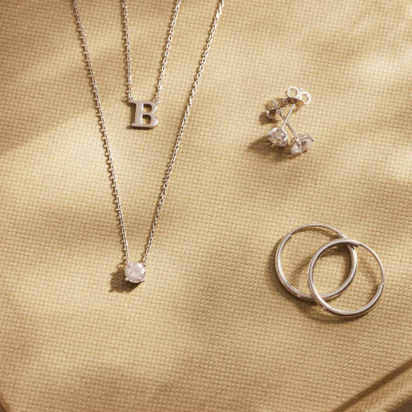 Cléa Moissanite Stone Necklace Silver