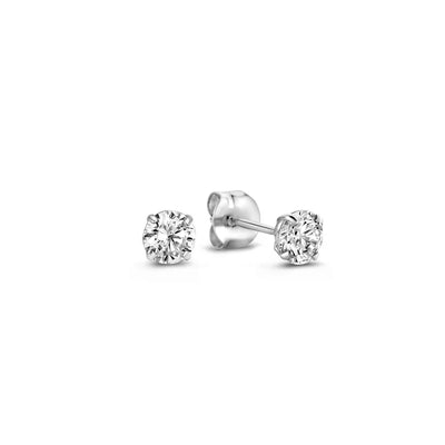 Larmes de Lune Stone Stud Earrings Silver