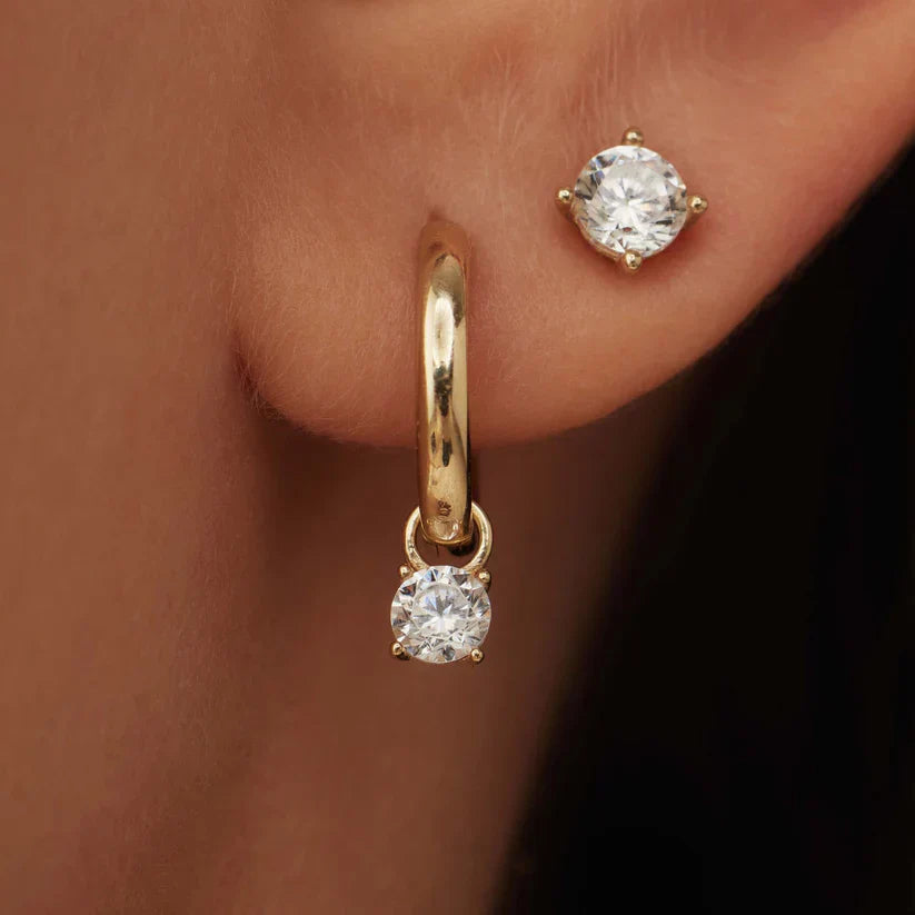 Larmes de Lune Stone Earrings Set Gold