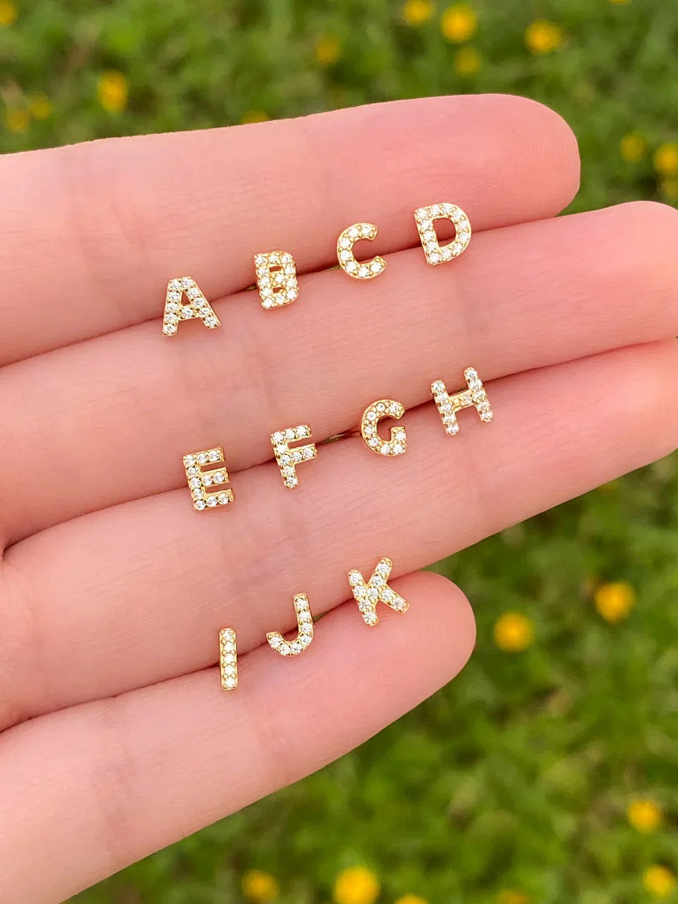 Initial Earring 1pc Silver