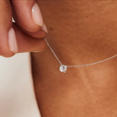 Cléa Moissanite Stone Necklace Silver
