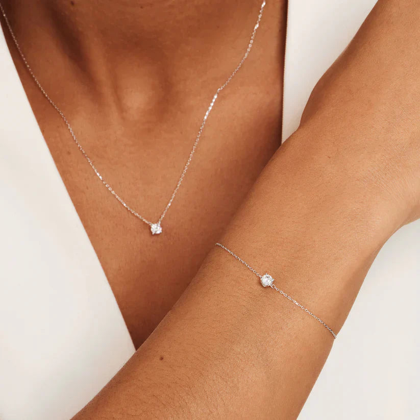 Cléa Moissanite Stone Bracelet Silver